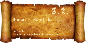 Bencsik Kandida névjegykártya